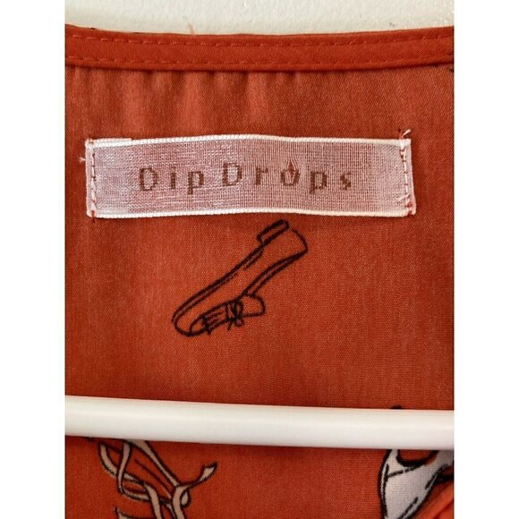 Dip Drop Japan Design Long Sleeve Cover Button Pleated Bodice Knee Length Dress - Picture 4 of 11